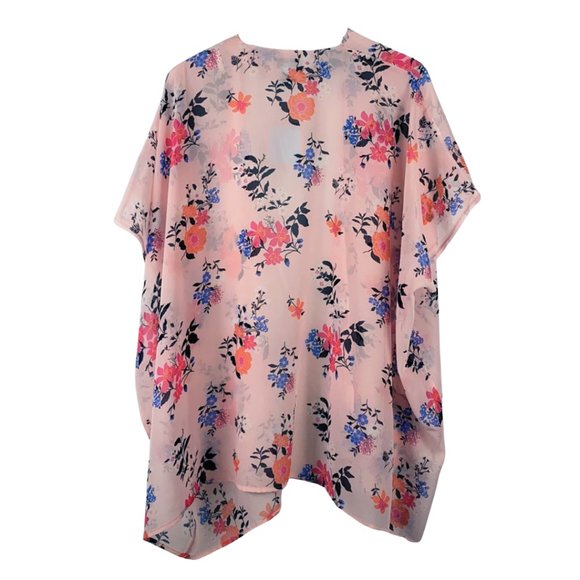 Orchid Row Floral Printed Chiffon Kimono - Picture 4 of 10